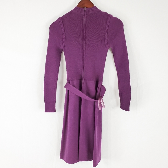 Vintage Alvin's Wool Dress Purple Size 8 - Picture 12 of 15